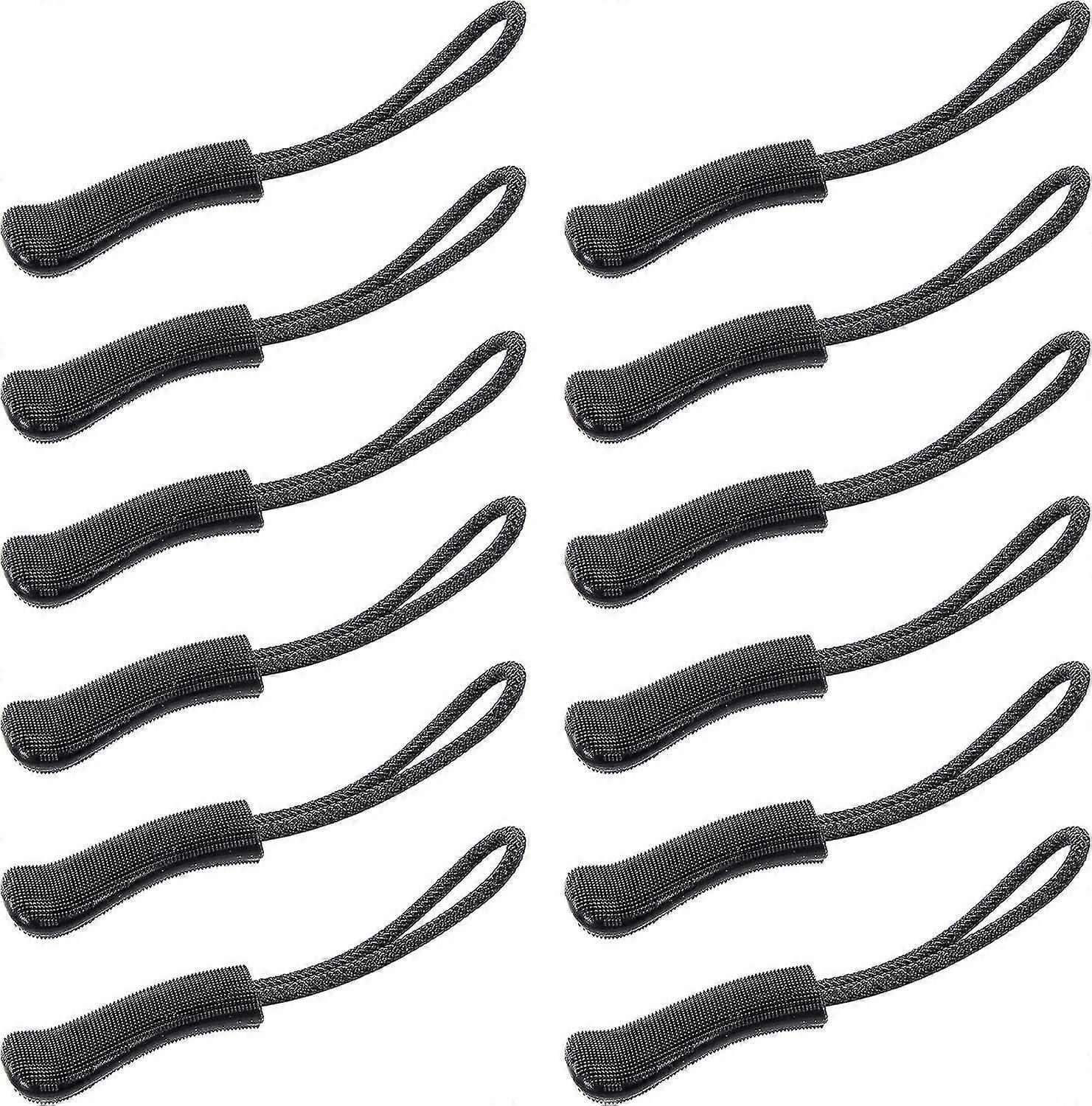 Zipper Pulls, 30 Pack Zip Pulls, Zip Tags Cord Pulls, Zip Puller Replacement for Backpacks, Bags, Luggage, Suitcases, Jackets - Black