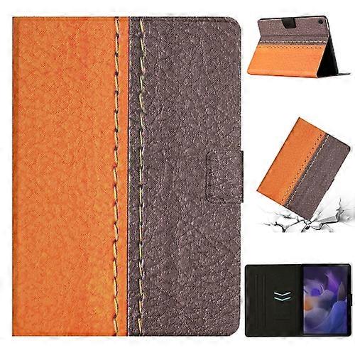 For Samsung Galaxy Tab A9 Stitching Solid Color Smart PU Tablet Case with Sleep / Wake-up Function