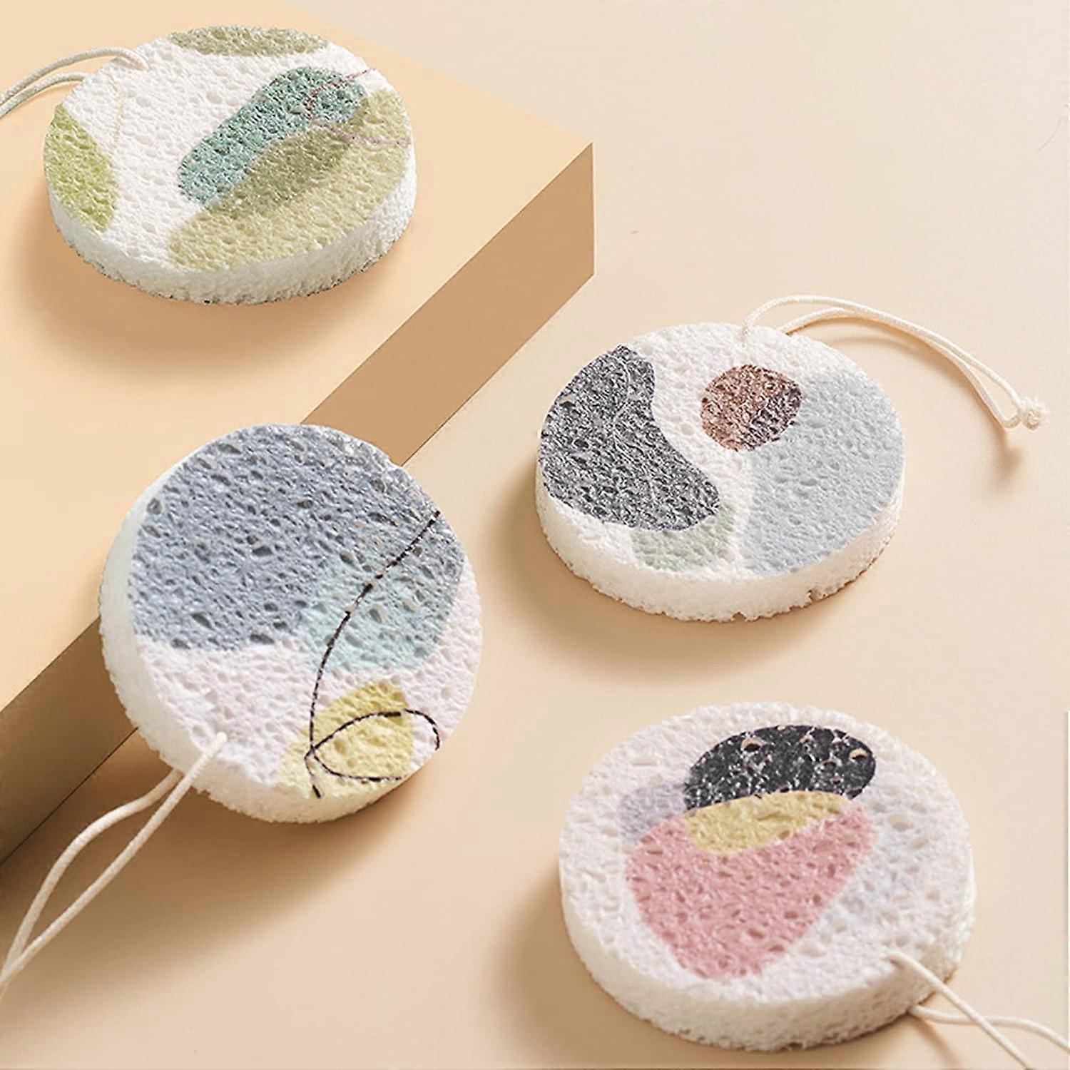 Dishwashing sponge, Set of 4 reusable and multifunction cleaning sponges in compressed wood pulp,2024 Ping