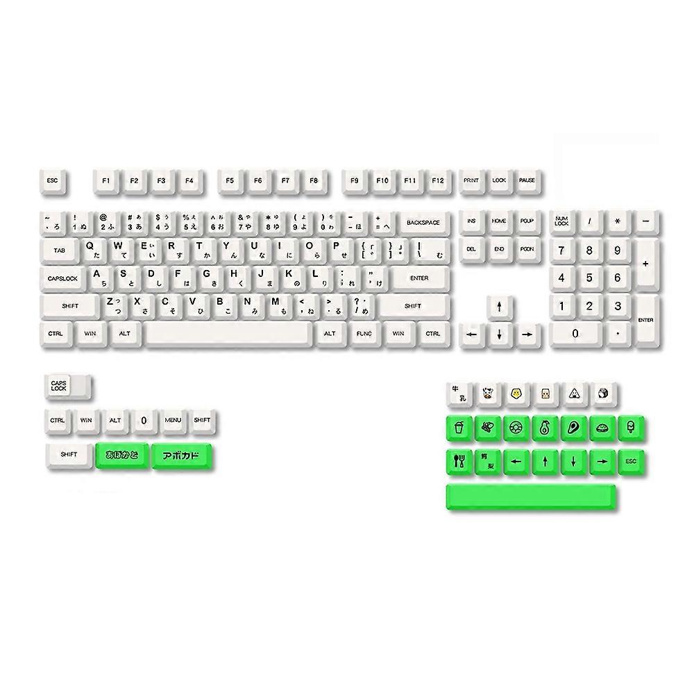 Avocado Keycaps XDA Profile Japanese PBT Mechanical Keyboard 135 Key Cap Milk Green Sublimation Key
