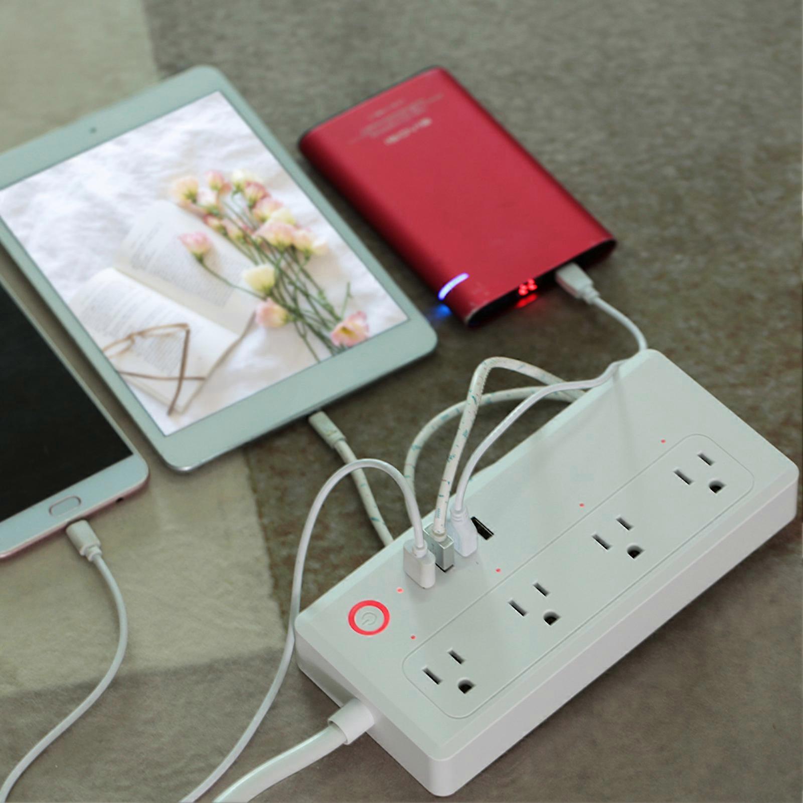 WiFi Power Strip Surge Protector Smart 4 USB Ports Plug Voice Controlled