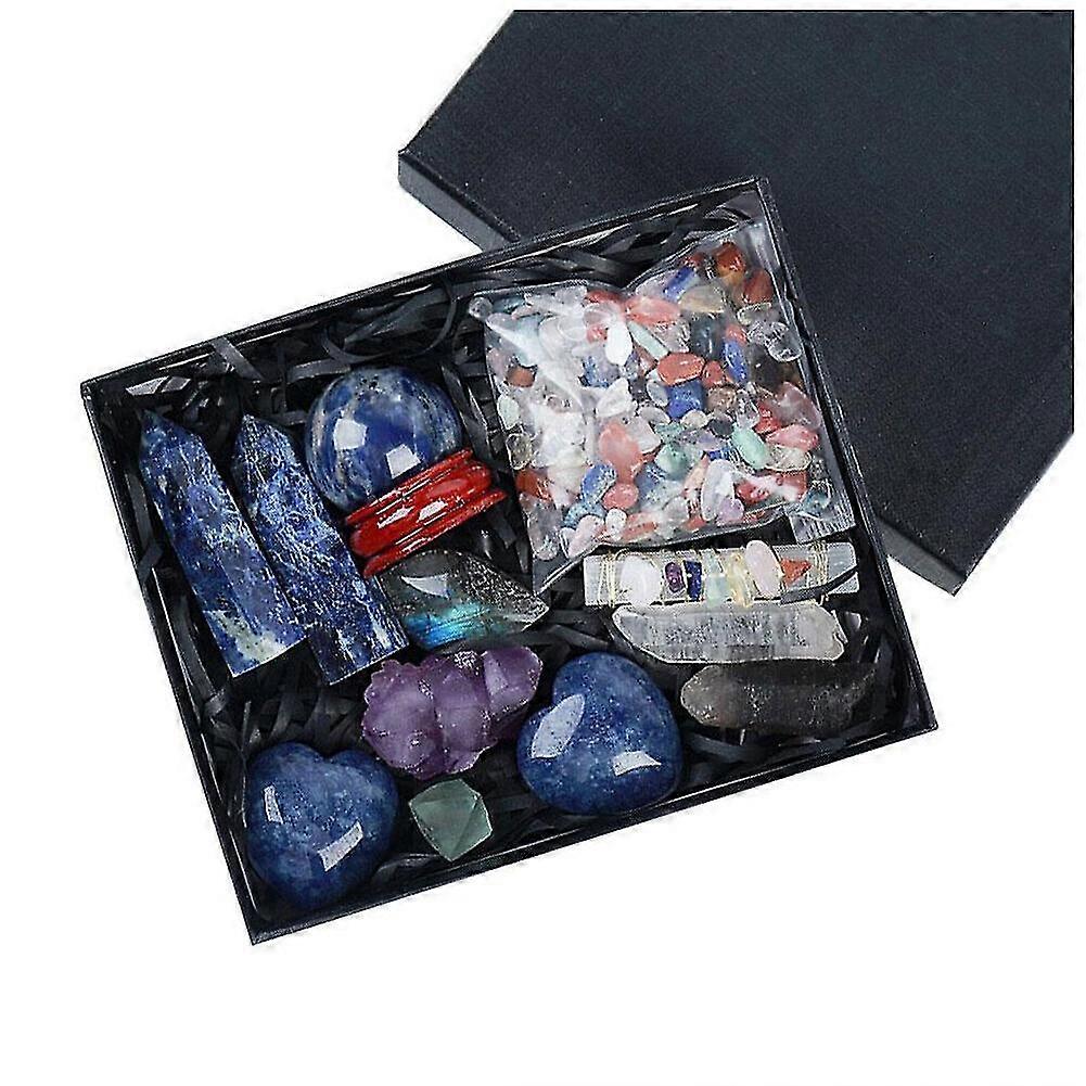 1 Box Natural Crystal Set Rough Gems Stone Gravel Mineral Specimen Healing Polishing Stone Set Birt