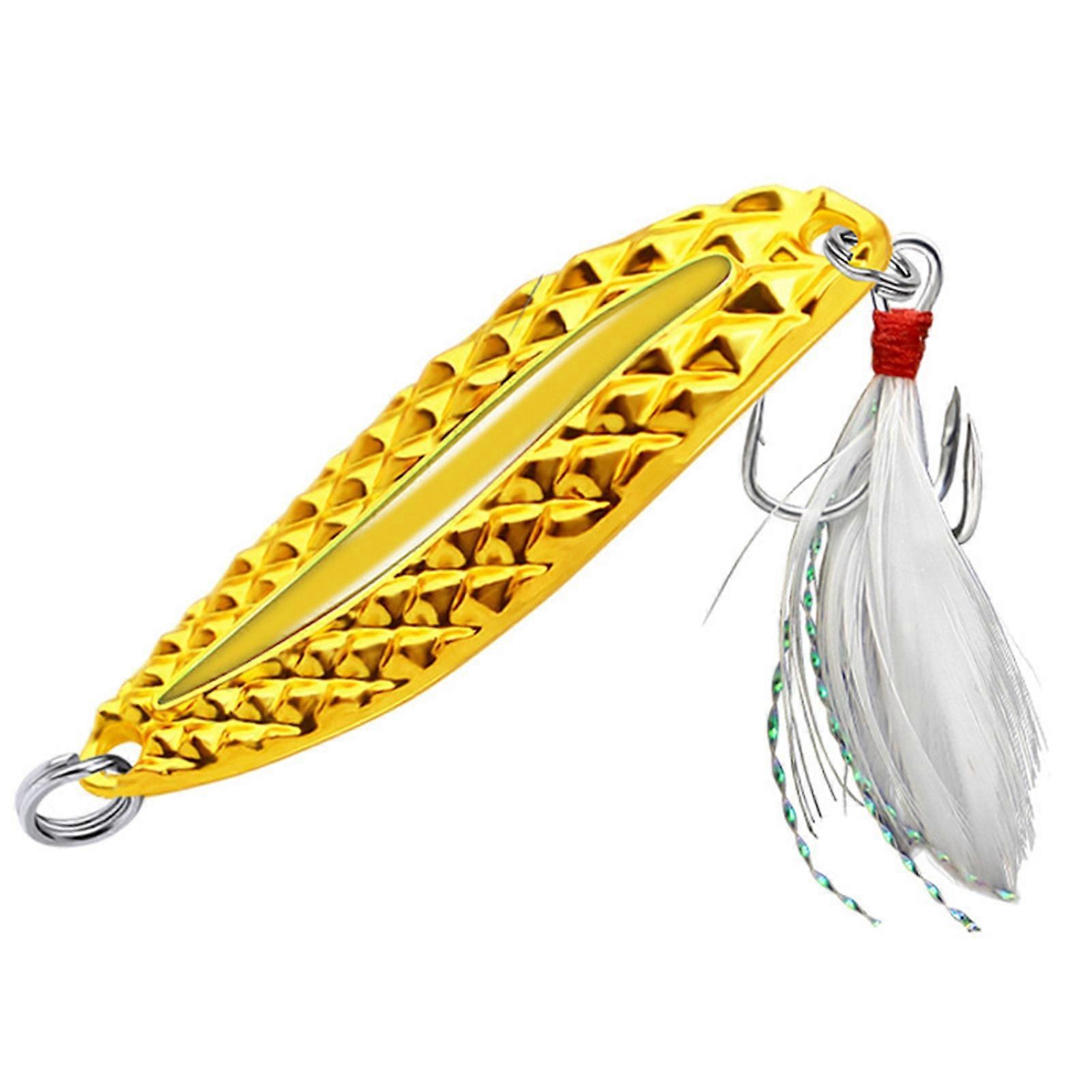 Kaesi 15g 5.64cm Electroplating Bait Sequin Sharp Hook with Spinner Super Leech Three Hooks Luminous Lures for Outdoor