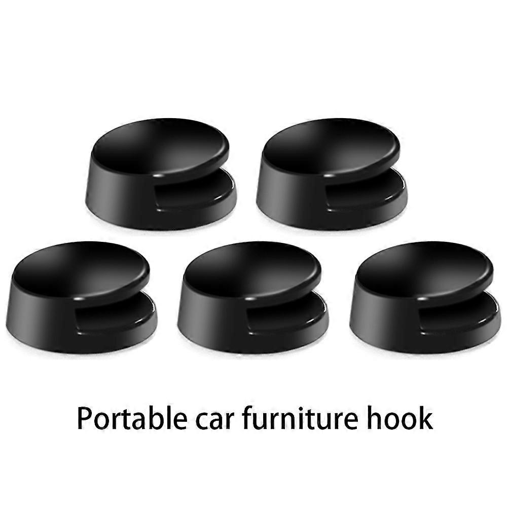 5Pcs Mini Car Adhesive Hooks Portable Invisible Adhesive Hooks For Automobile Home