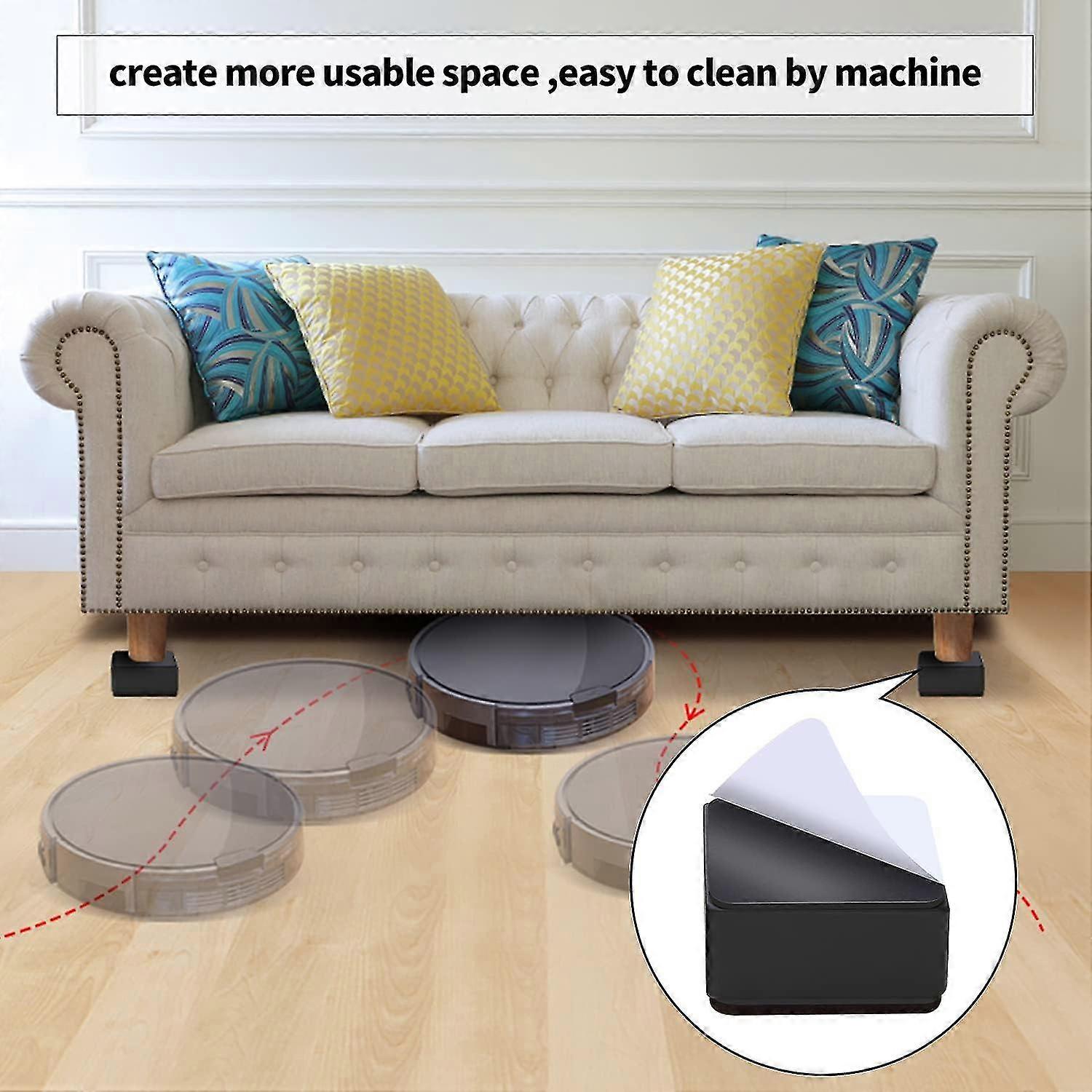 Bed Risers Furniture Risers Add 2 Inch Height, Solid Steel Supports ...