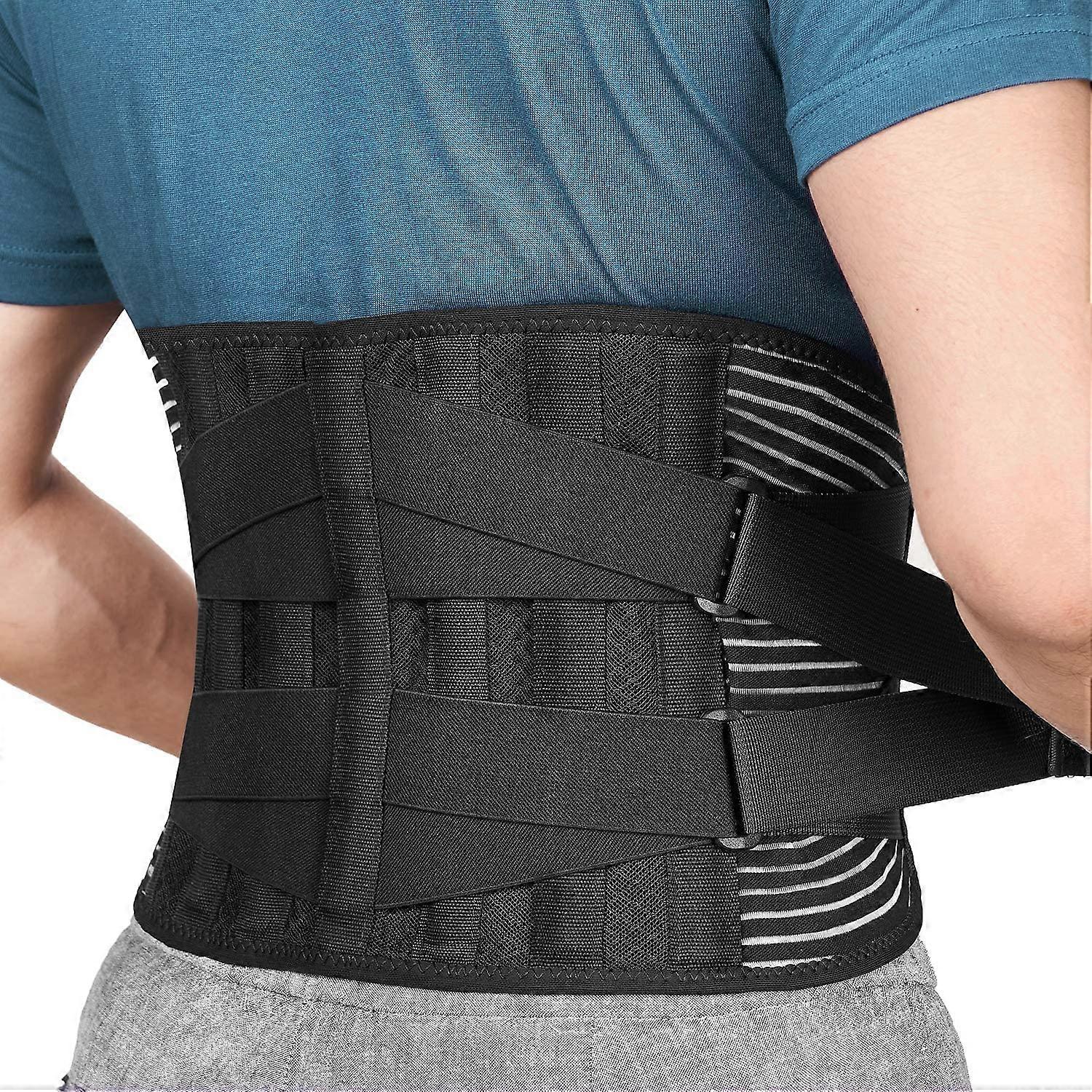 Back Braces for Lower Back Pain Relief with 6 Stays, Breathable Back Support Belt for Men/Women for work , Anti-skid lumbar support belt with 16-hole