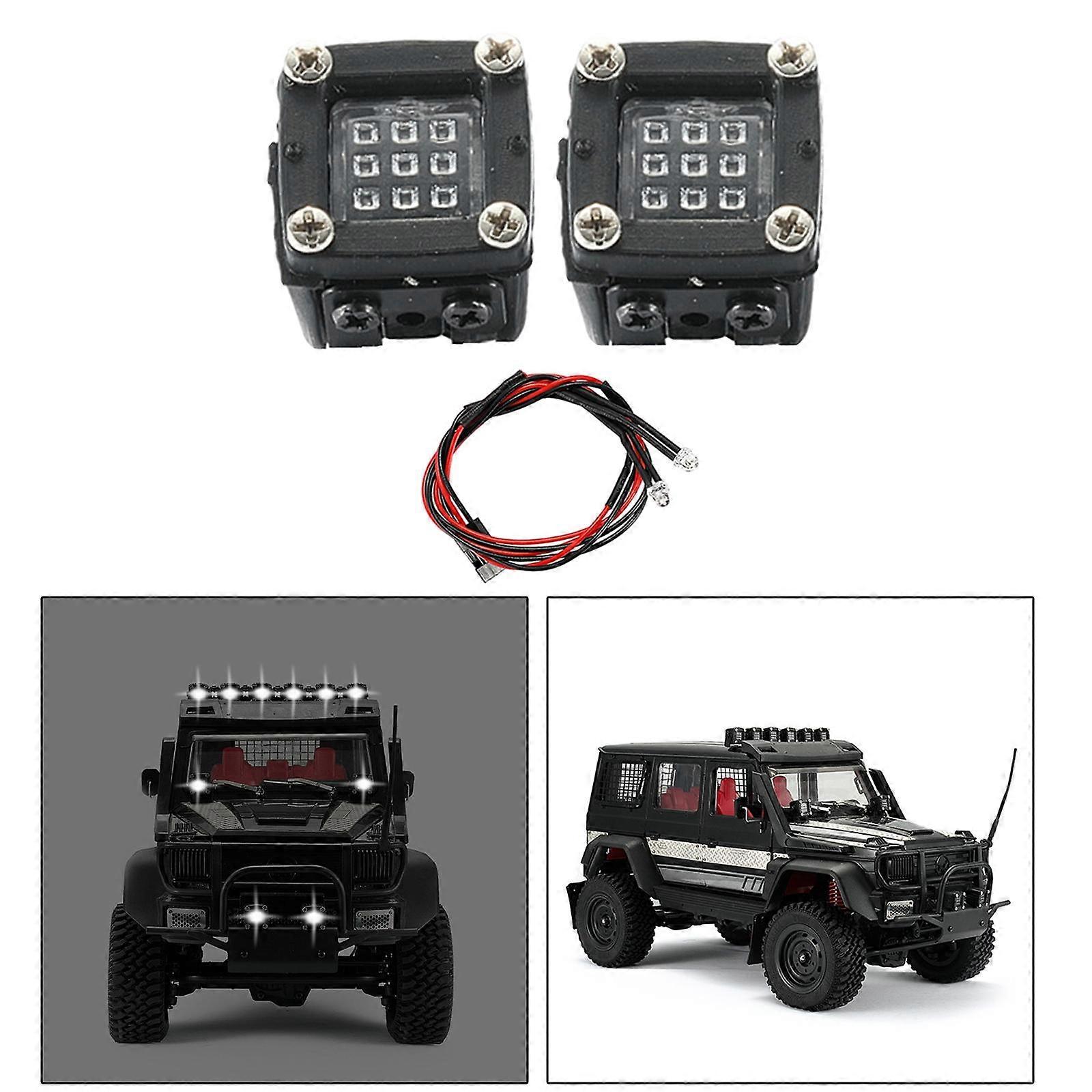 LED Lights Lamps Upgrade for Wpl D12 MN 99S Vehicles DIY Modified Model Buggy RC Car Front Bumper