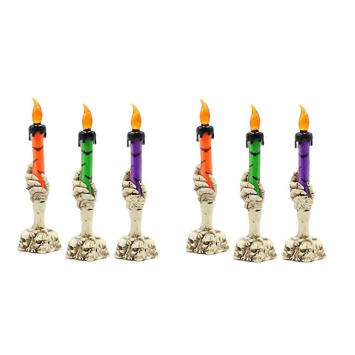 6PCS Halloween Skeletons Ghost Party Candles Pumpkin Party Happy Halloween Party Home Decorations