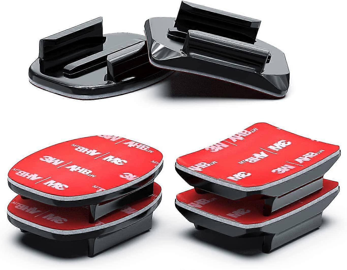 Helmet Mount Flat And Curved Mount Compatible With Gopro Hero 10, 9, 8, 7, Max, Fusion, Hero (2018), 6, 5, 4, Session, 3+, 3, 2, 1, Dji Osmo Action Ca