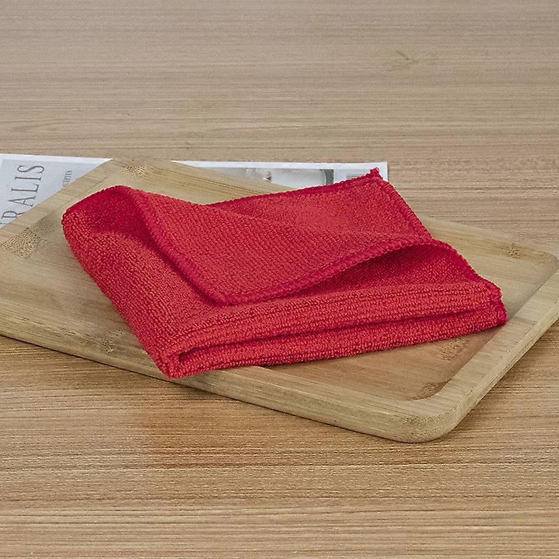 4 red microfiber cleaning cloths (30x30cm)
