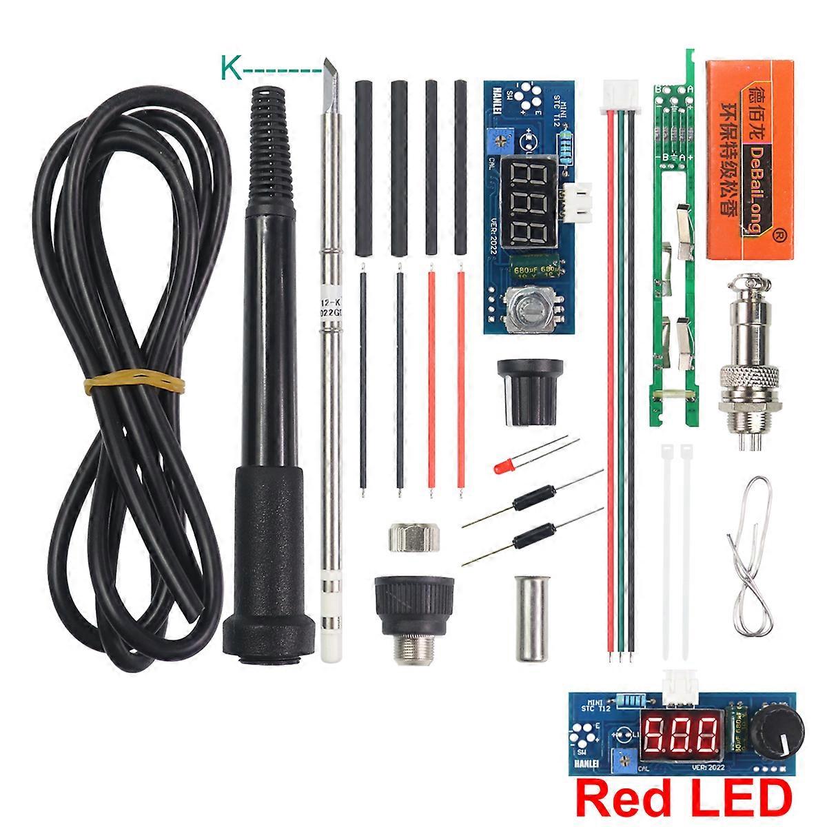 Electric Unit Digital Soldering Iron Station Temperature Controller Kits for HAKKO T12 Handle DIY kits w/ LED vibration switch