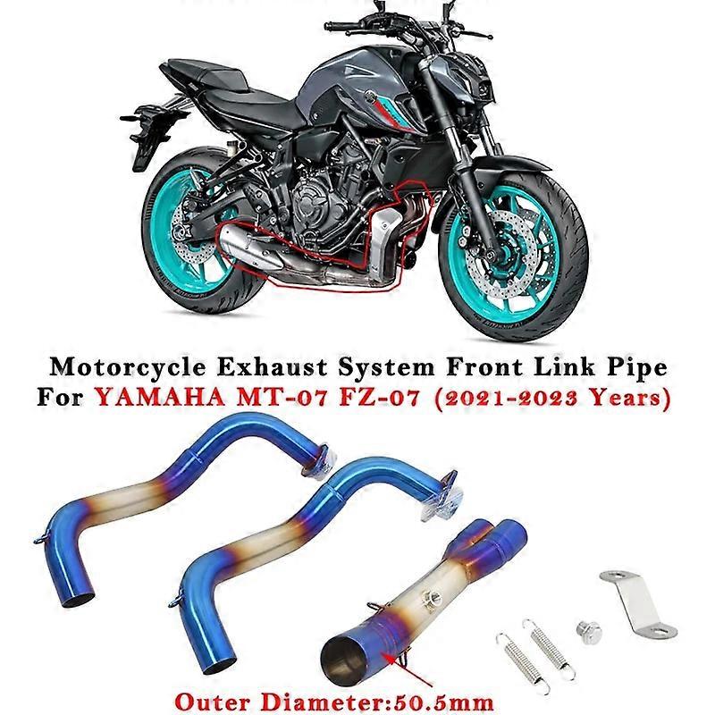 الأب ياماها MT07 FZ07 MT-07 FZ-07 MT 07 2021 2022 2023 Motorrad Auspuff Gendert Moto Escape System 51 مم Vorne link Rohr