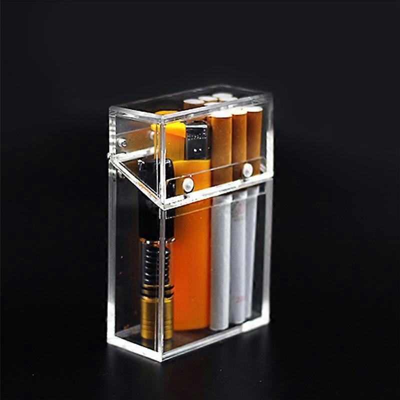 Transparent Cigarette Case Acrylic Thickened Portable Transparent Cigarette Case Lighter Packaging Storage Box