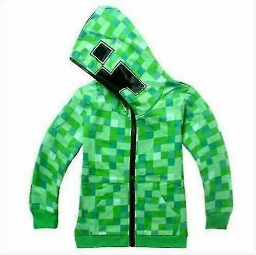 Barn pojkar Ungdom Hoodie Zip Jacka Jacka Minecraft Gåva.