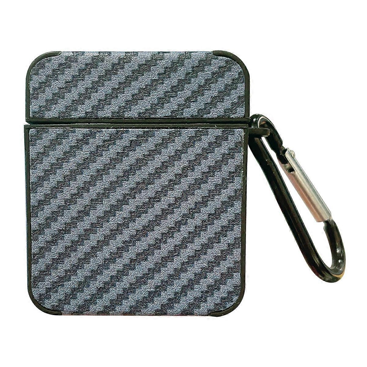 Carbon Fiber Square PU Case For AirPods 1 / 2