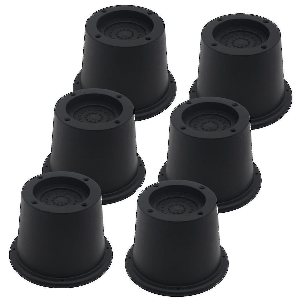 6pack móveis risers cama preta risers 2.3 polegadas, cama elevadores risers para sofá, sofá, mesa, extensores sup
