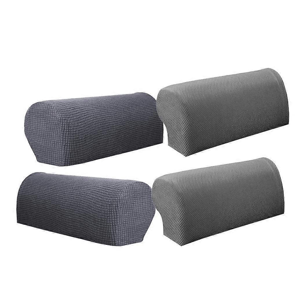 2 Pair(2Pattern) Sofa Armrest Covers Armchair Slipcovers Protector Grey