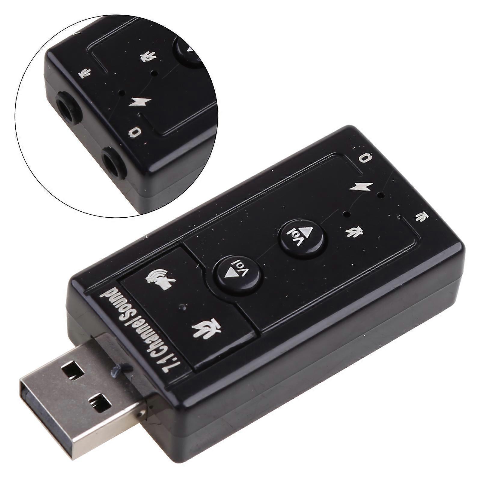 External USB Sound Card Dual Virtual 7.1 Channel 3D Audio Adapter for Desktop