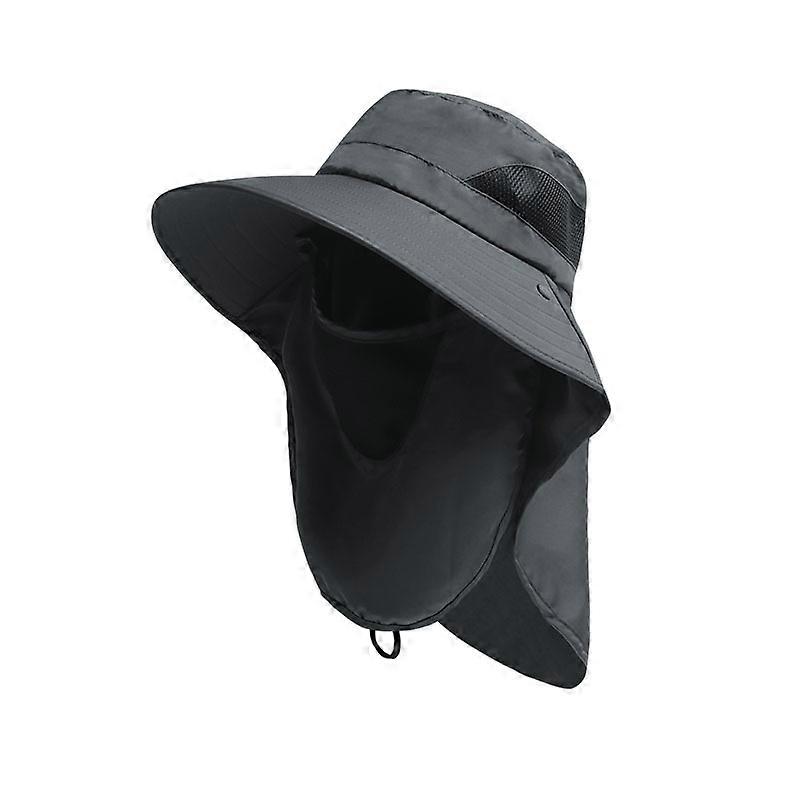Chapeau De Pêche Avec Masque UV - Protection Soleil, Séchage Rapide - Randonnée, Plage, Voyage