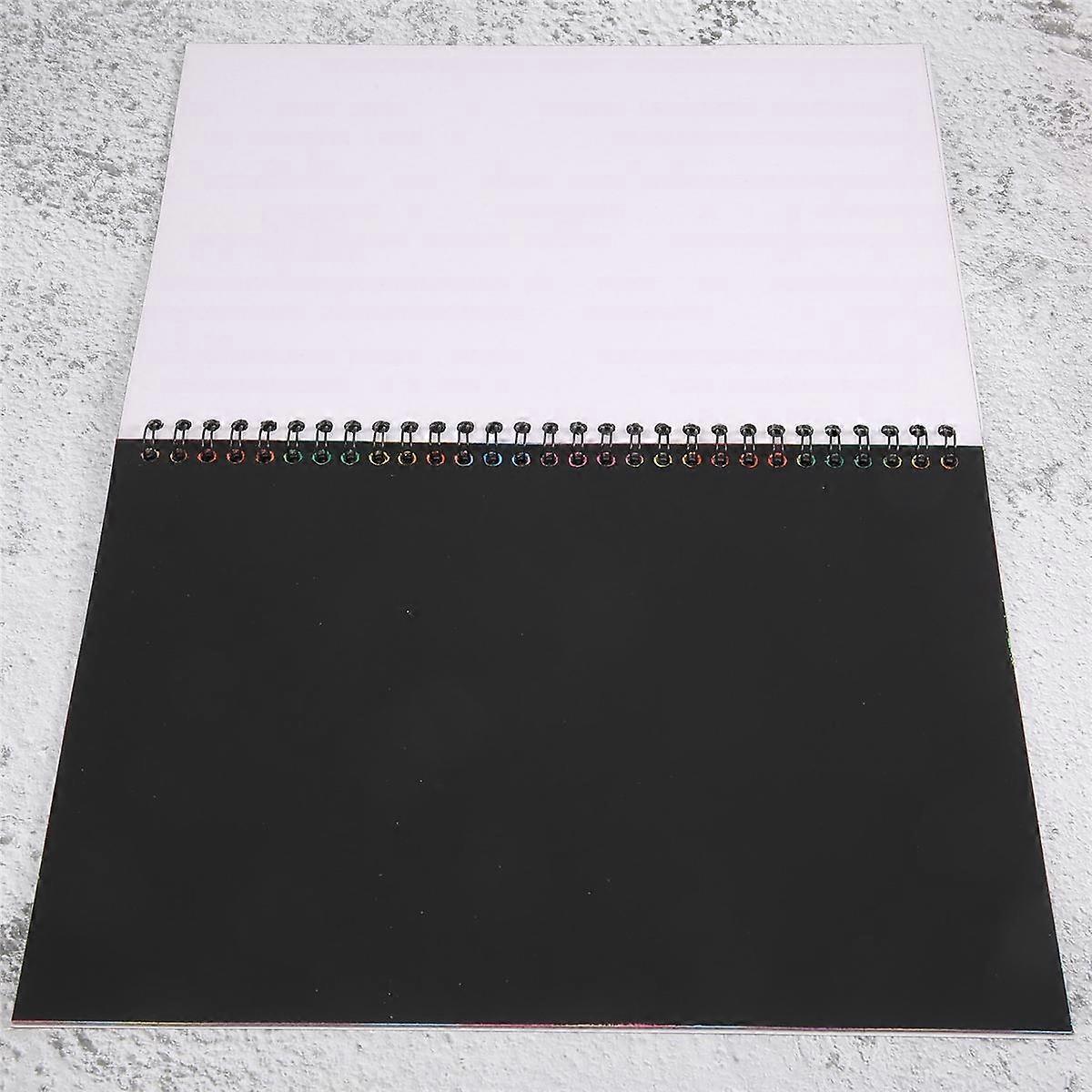 19X26Cm Large Magic Color Rainbow Scratch Paper Note Book Black Diy Drawing Toys Scraping Painting Kid Doodle