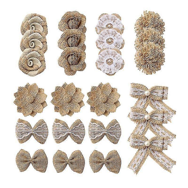24pcs Burlap Flower
