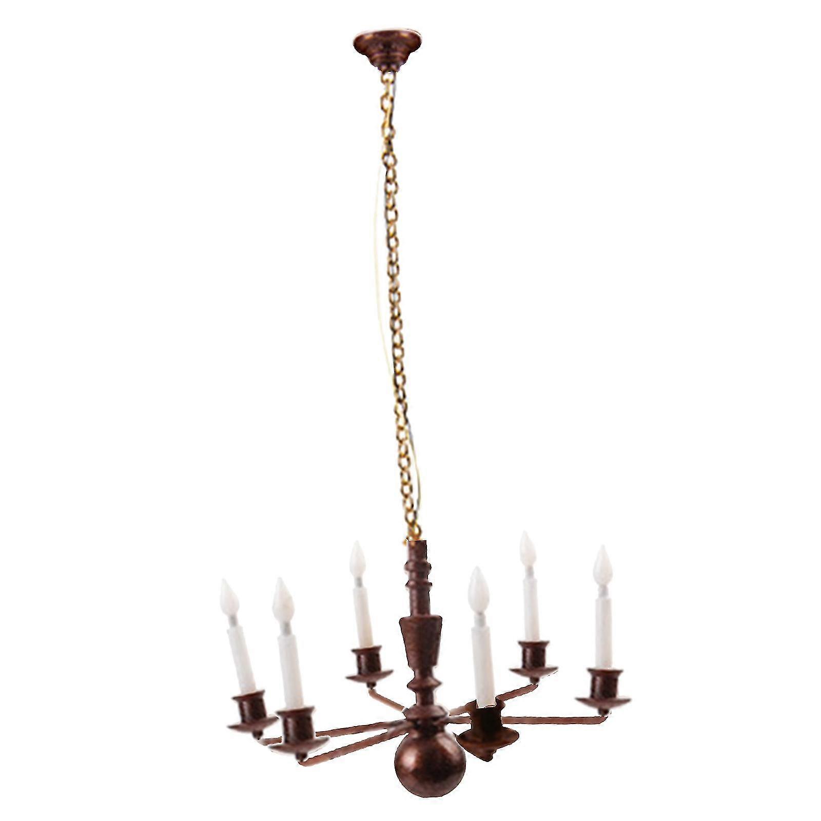 Ceiling Light Fixture Hanging Chandelier Model 1/87 Ho Scale Bronze 14.5cm