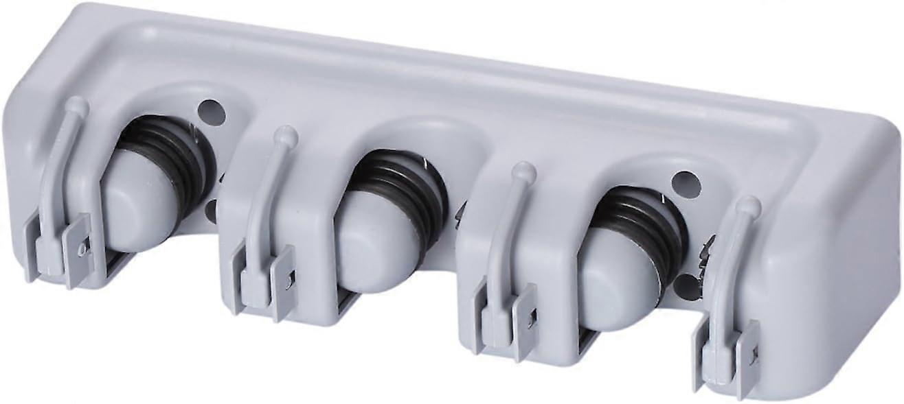 Wall Mounted 3-Position Storage Rack with 4 Retractable Hooks, Practical Weatherproof Holder for Garage Storage Systems Broom Organizer, Gray