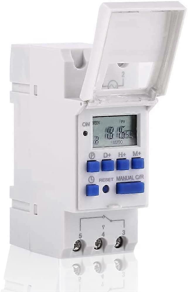 LCD digitale timer, digitale programmeerbare timer LCD-scherm wekelijkse programmeerbare tijdschakelaar timerrelais 16on & 16off timer (220V)