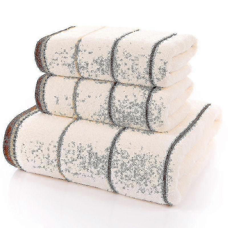 Soft Absorbent Three-piece Cotton Bath Towel Set