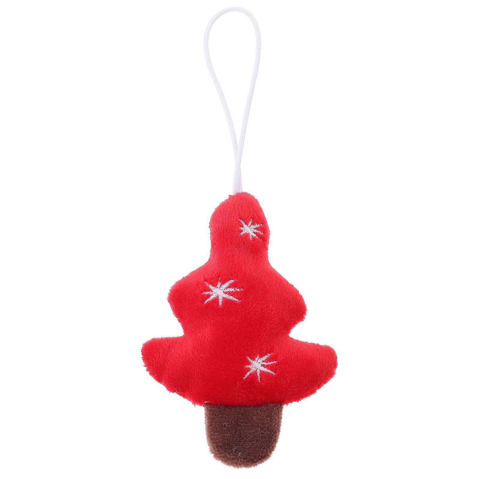 Christmas Tree Plush Ornament Xmas Pine Tree Shaped Pendant for Bag Backpack