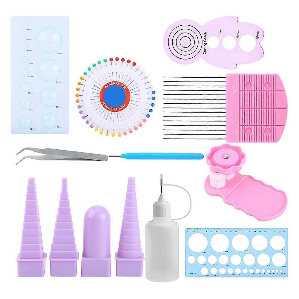 11 in 1 Paper Quilling Border Paper Quilling Tools Kit Paper Crafts Crimper Comb Ruler Pins Border Buddy Set