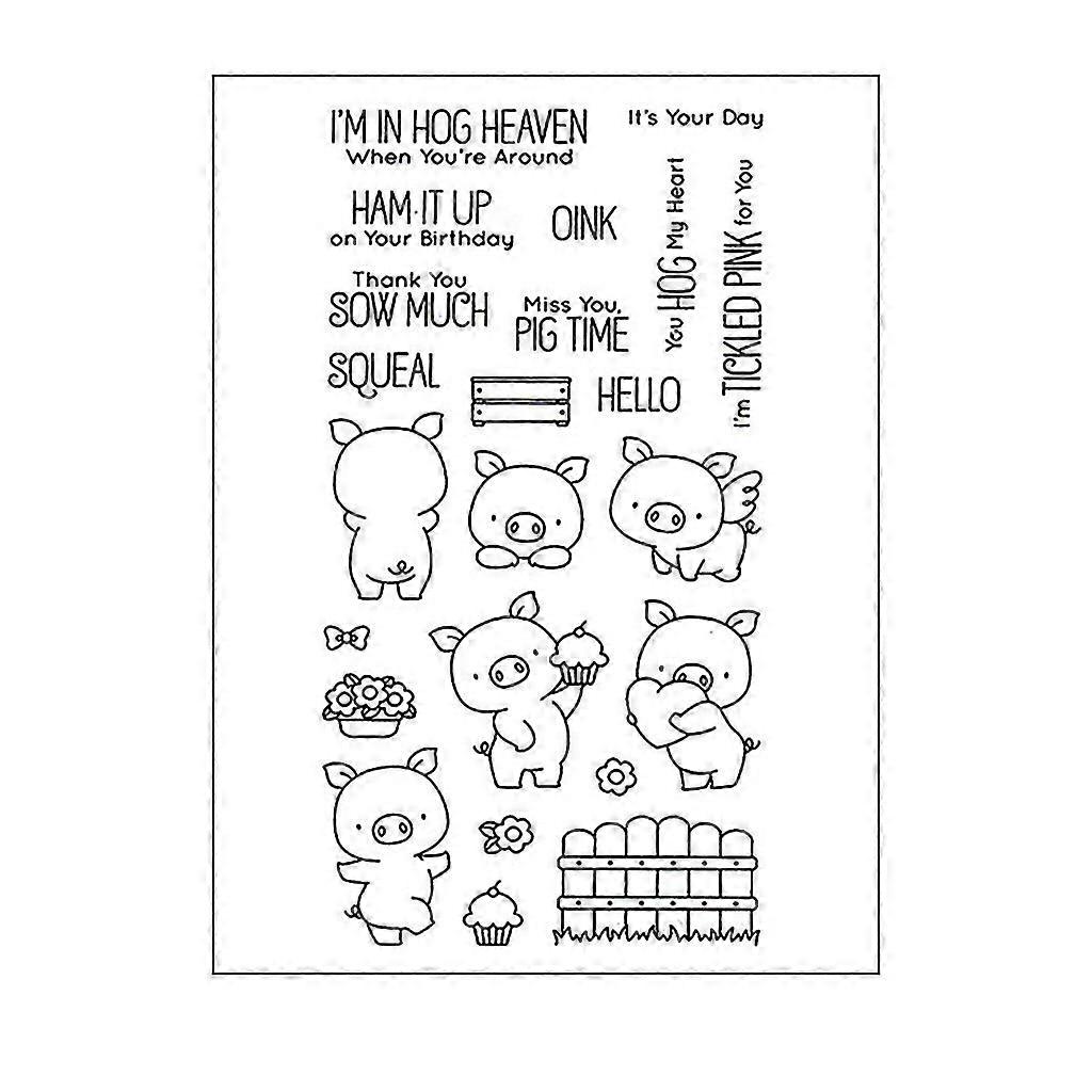 سيليكون الطوابع عيد ميلاد خنزير ختم ختم ختم المطاط طابع بريدي