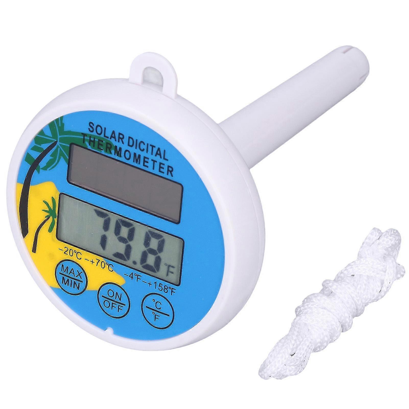 Solar Powered Swimming Pool Digital Thermometer - Displays Minimum and Maximum Water Temperature