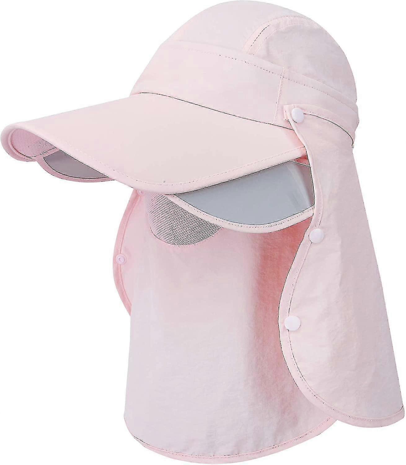 Upf 50+ Adjustable Multifunctional Suncap Summer Travel Beach Cap, Light Pink