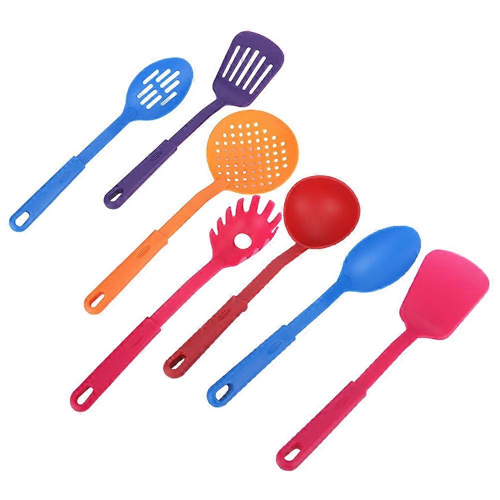 7pcs Plastic Kitchenware Set Nonstick Spatula Soup Spoon Noodle Strainer Kitchen Utensils