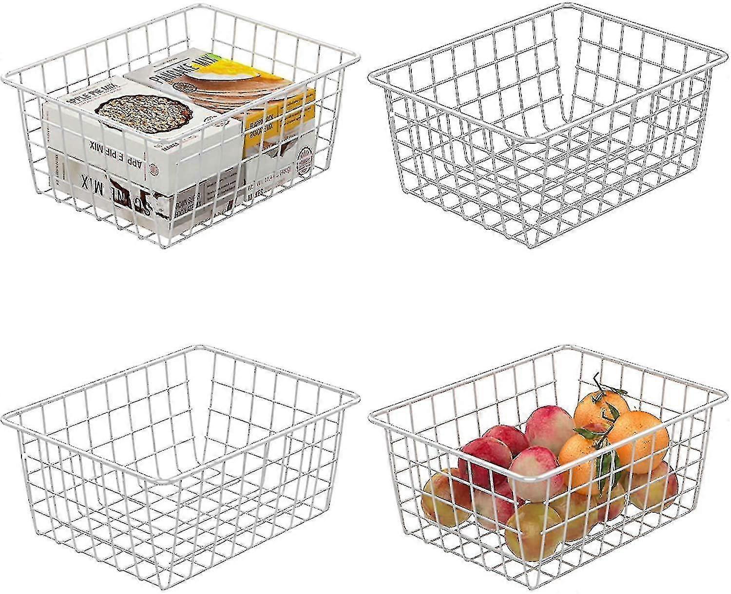 wire basket organizers baskets pack storage metal durable cabinet