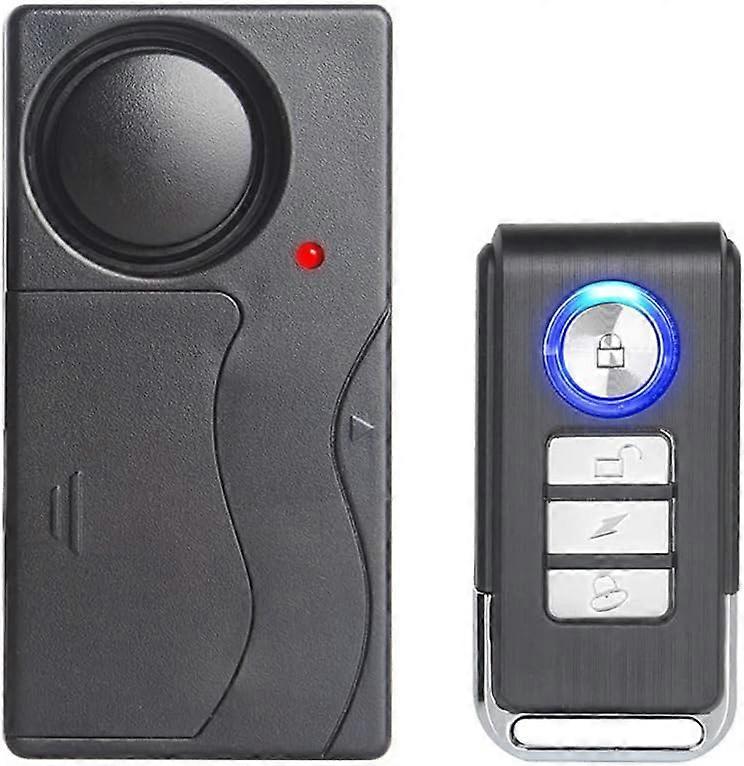 1 PCS Wireless Anti-Theft Vibration Alarm, 110dB Adjustable Sensitivity Burglar Security System for Door Window Bike Motorcycle