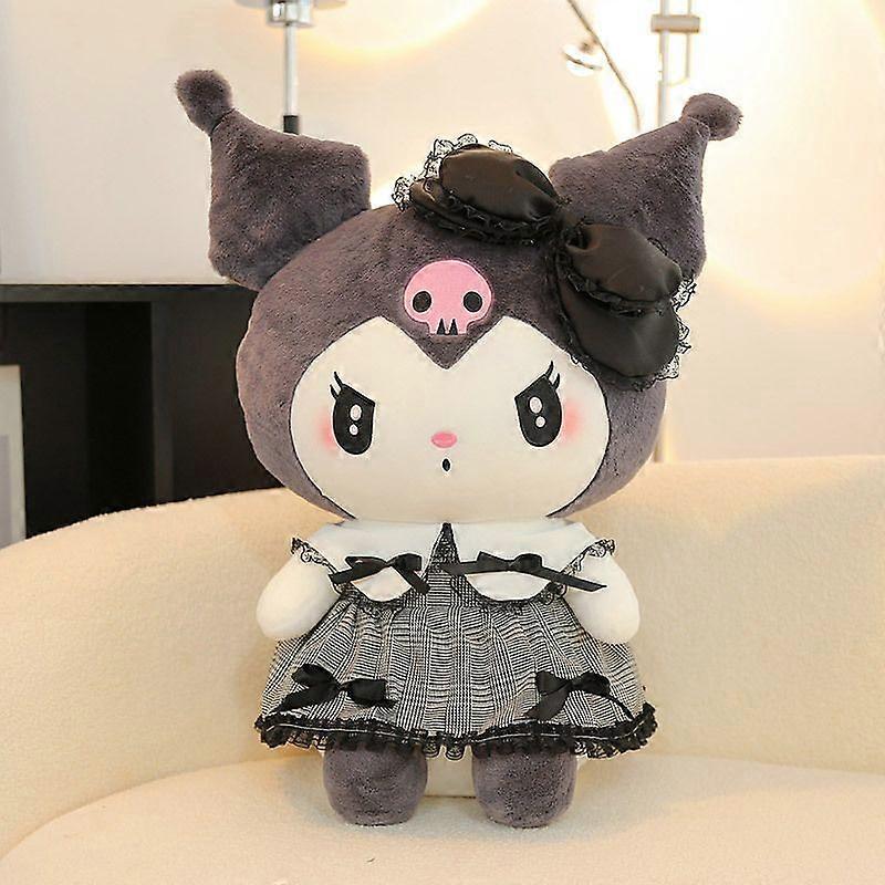 60 سنتيمتر كبير الحجم Sanrio Kuromi مرحبا كيتي أفخم لعبة الكرتون أسود الذهب تنورة أفخم لينة محشوة دمية ديكور الزفاف وسادة هدية