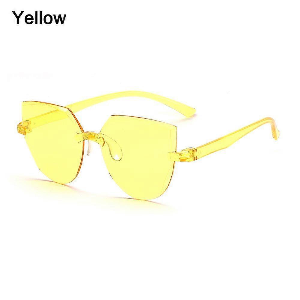 2023 משקפי שמש מרובעים גדולים משקפי שמש ללא שוליים לנשים הגנת UV טרנדי שקוף צבע סוכריות משקפיים