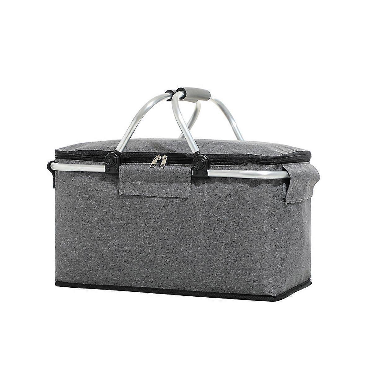 Faltbar Einkaufskorb mit Khlfunktion 2022 Upgrade Klappkorb mit Deckel Premium Faltkorb faltbar Isolierkorb eleganter Carrybag Thermokorb