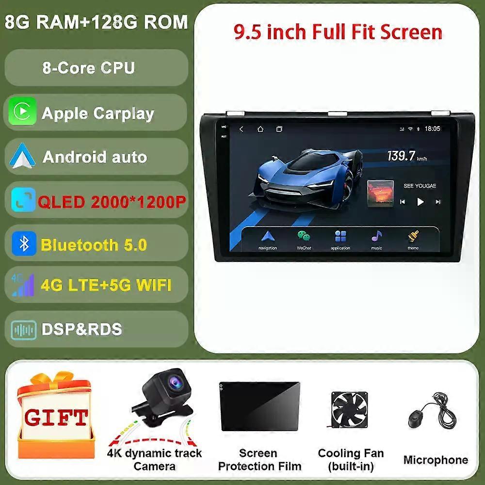 9" 4g+wifi Dsp 2din Android Carplay Car Radio Multimedia Player Auto Stereo Navigation Gps For Mazda 3 2004 - 2009 With Bose