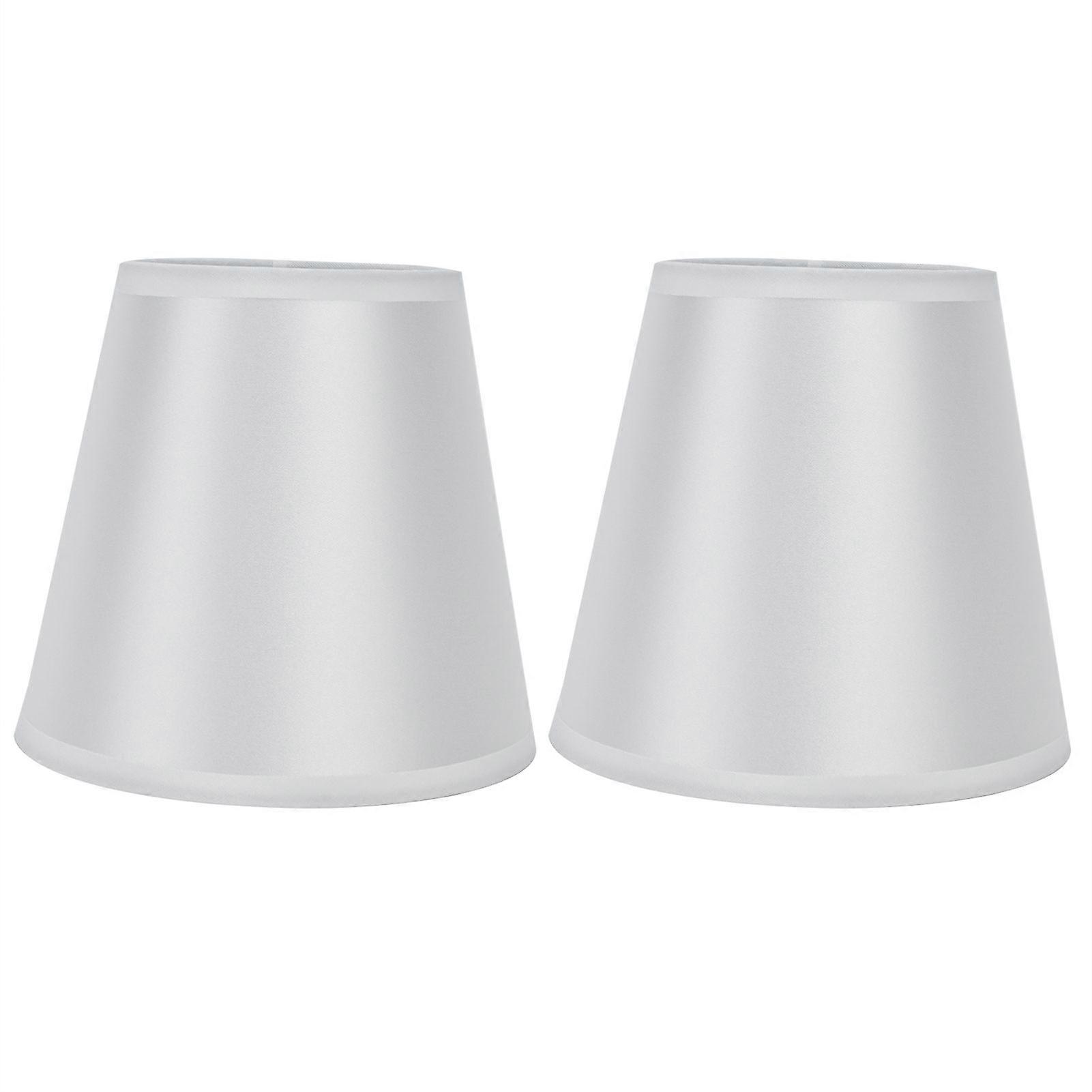 2PCS Modern Fabric Lampshade Clip On Wall Lamp Chandelier Lamp Shade for E14 Screw Table LightPT10 White