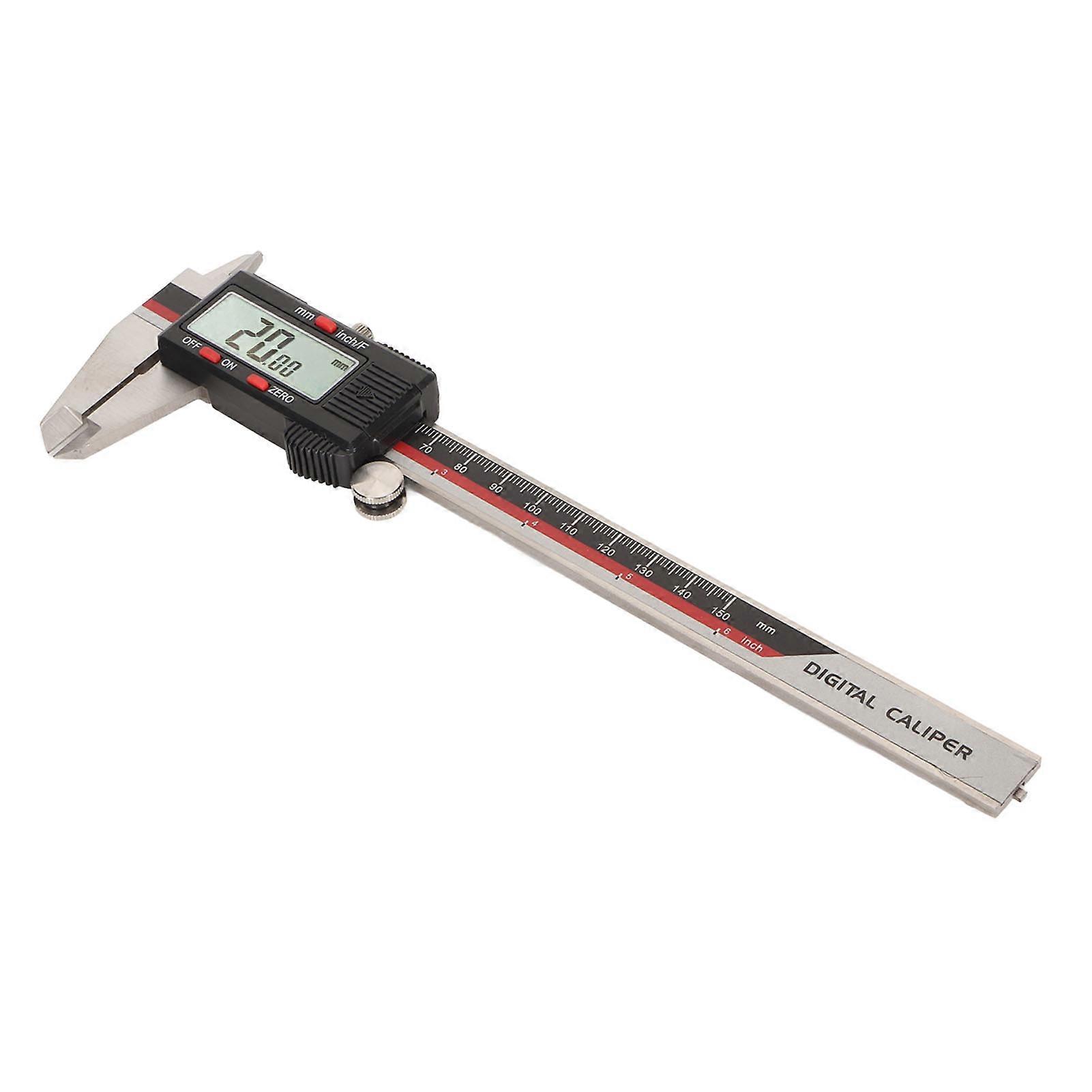 Digital Caliper Large LCD Display 0 to 150mm Inch Millimeter Stainless Steel Caliper Measuring Tool for Home Workbench 