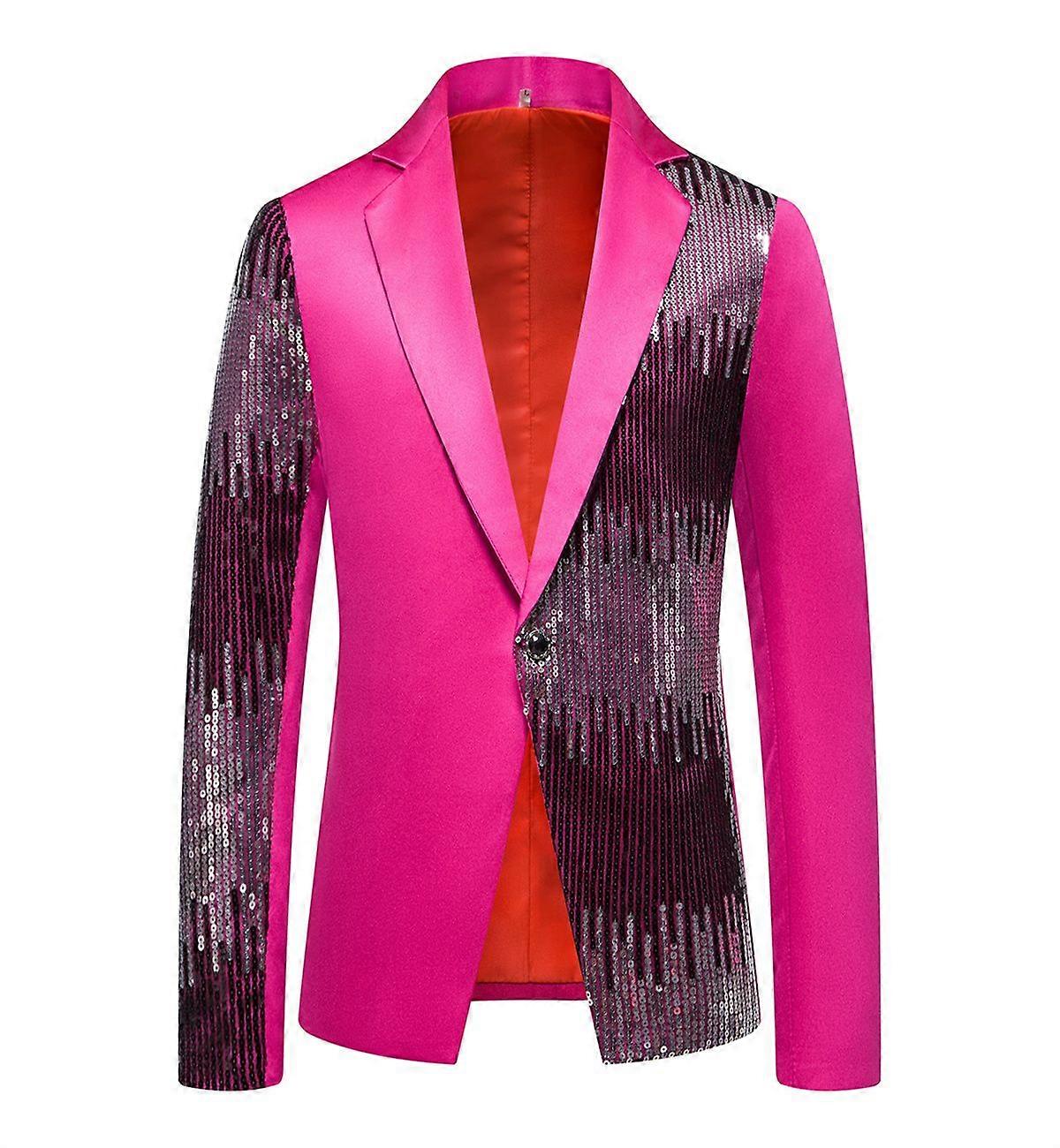 Men's Sequin Suits  Blazer Slim Performance Singer Jacket Costumes
