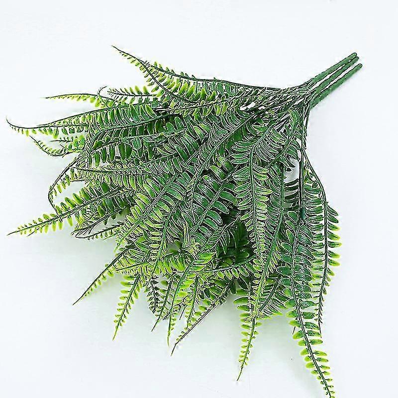 3 X Artificial Persian Grass Fern,spring Green Simulation Leaf Fern Grass,plastic Plant Fake Leaves Foliage Bush