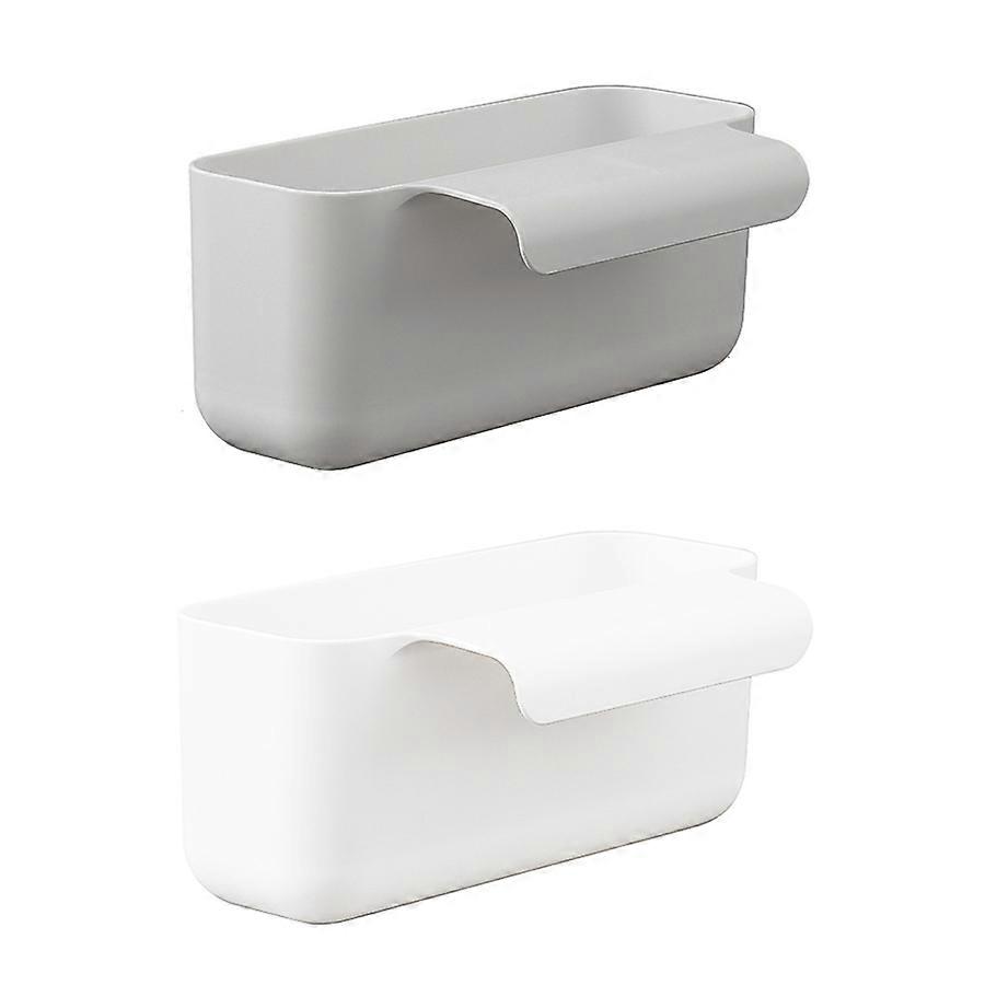2-Pack Hanging Sink Drain Baskets - White/Grey - Fits Double Basin Sinks
