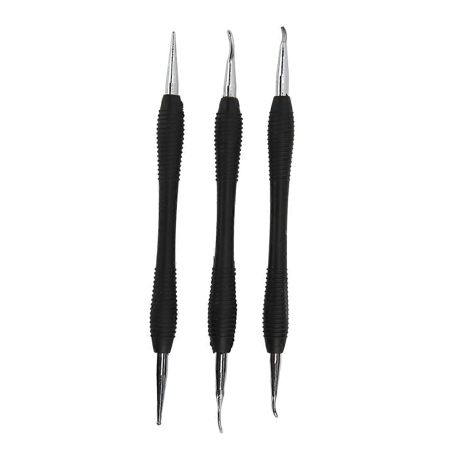 3Pcs Leather Craft Modeling Tools Different Sizes Shapes Strong Stainless Steel DIY Leather Press Ru