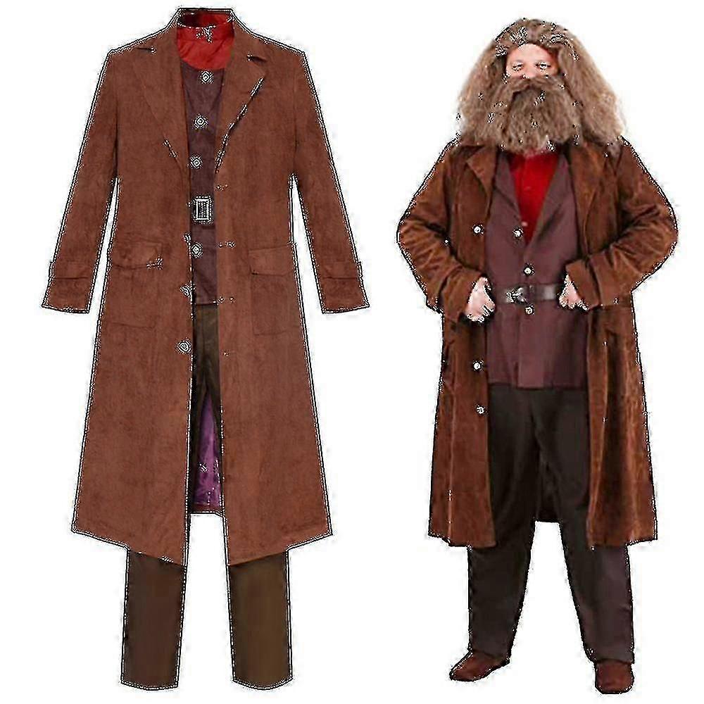 Rubeus Hagrid Cosplay Costume Full Set For Adults Halloween Fancy Dress Carnival Costume BSSM