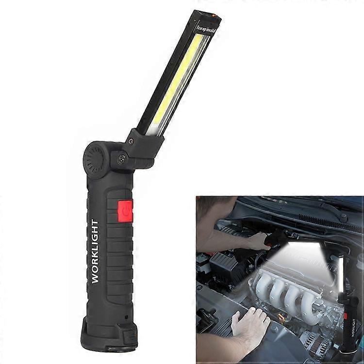 Handheld Movable Work Lights USB Charging Multi-functional and Folding Emergency COB LED Lights, Size:14.8 x 4.7cm(Black)