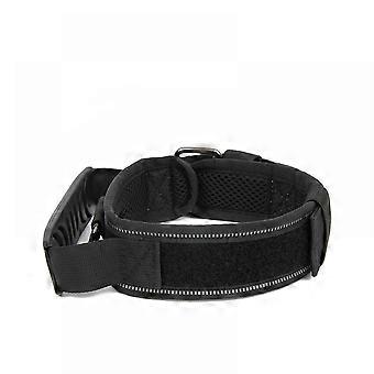 Dog Collar with Handle-Tactical Collar for Small Medium Large Breeds-Rottweiler Reflective Collar with Two PatchesXL